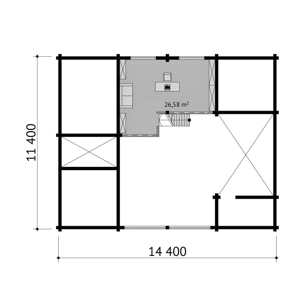 Blockhaus Karl Leimholz - Grundriss 2. Stock