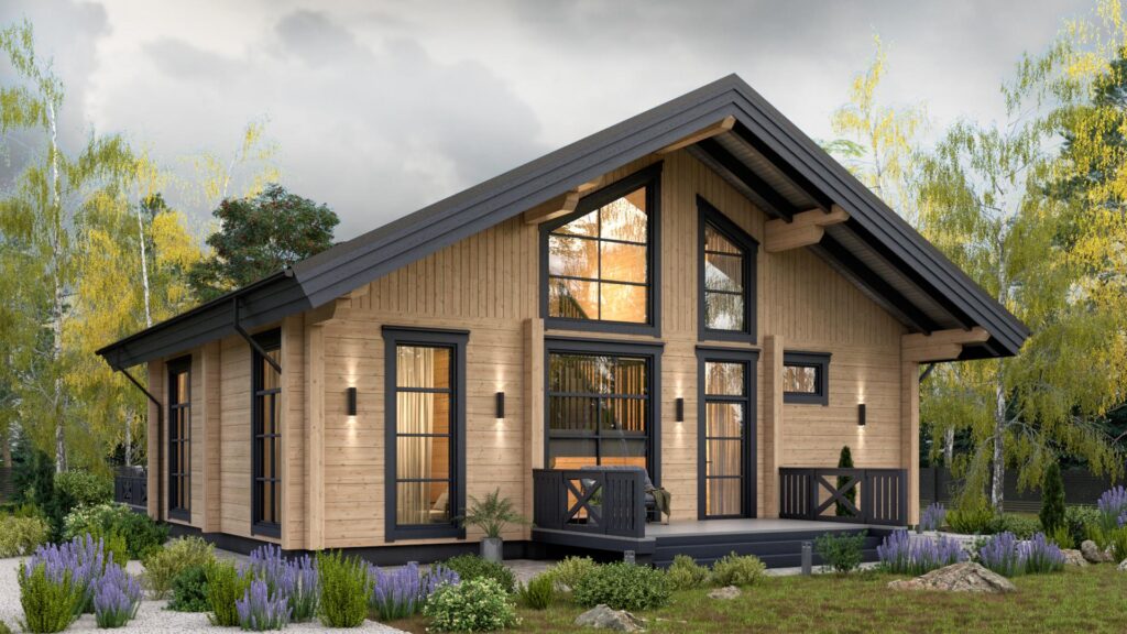 CHALET 180 Leimholz Blockhaus - Außenansicht