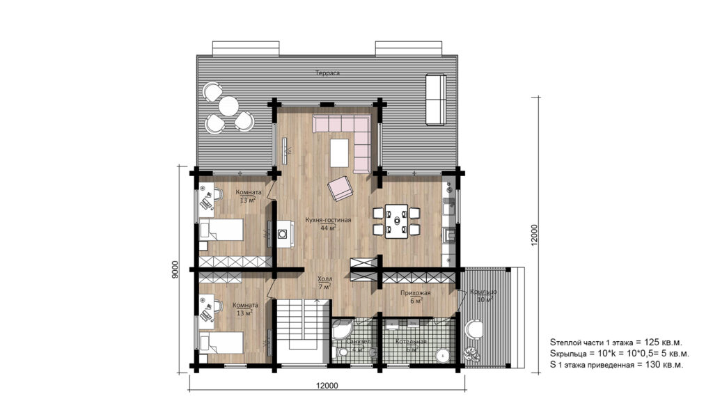 CHALET 188 Leimholz Blockhaus - Grundriss 2. Stock