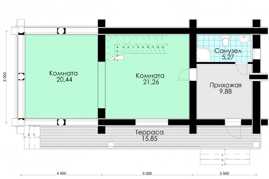 Blockhaus Miodrag Planung