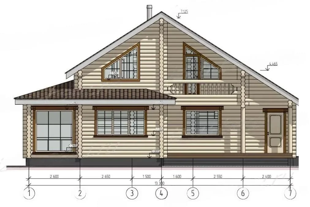 Grand 163 Rundholz Blockhaus - Grundriss Skizze 1