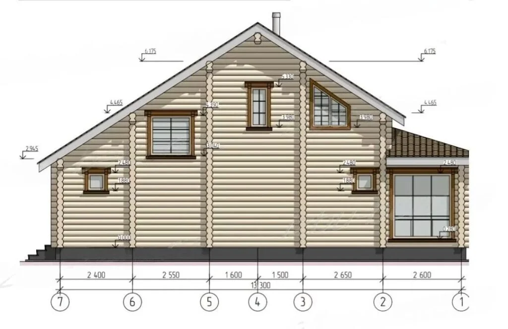 Grand 163 Rundholz Blockhaus - Grundriss Skizze 2