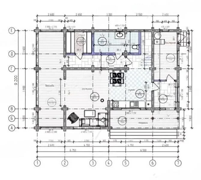 Grand 163 Rundholz Blockhaus - Grundriss Skizze 5