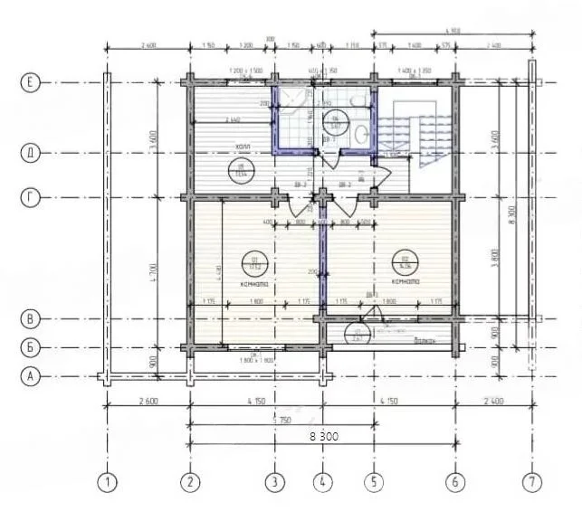 Grand 163 Rundholz Blockhaus - Grundriss Skizze 6