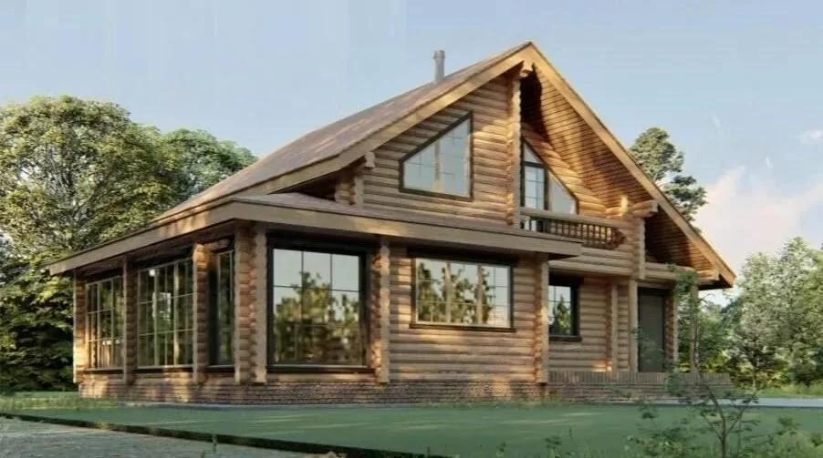 Grand 163 Rundholz Blockhaus - Außenansicht