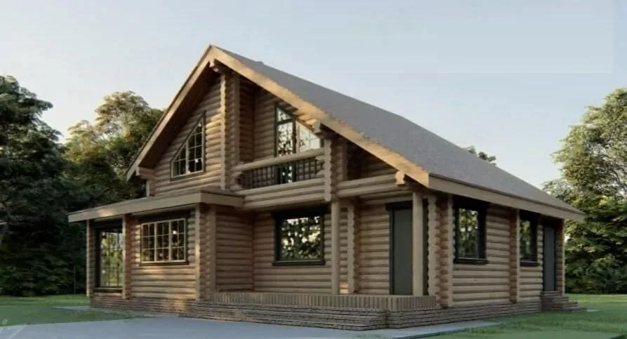 Grand 163 Rundholz Blockhaus - Außenansicht 3