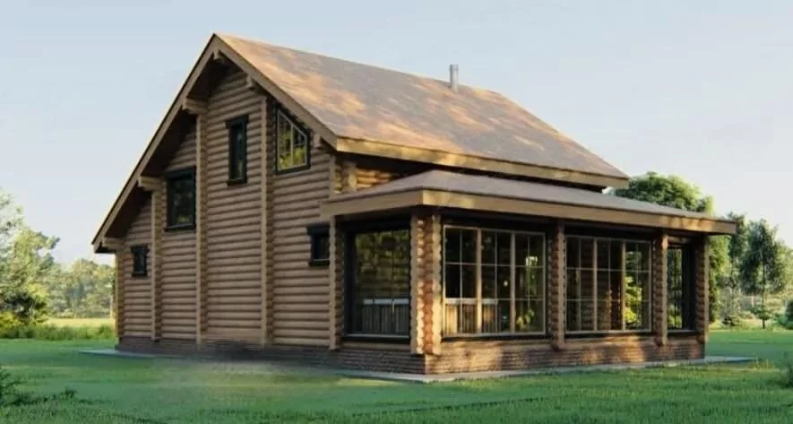 Grand 163 Rundholz Blockhaus - Außenansicht 4