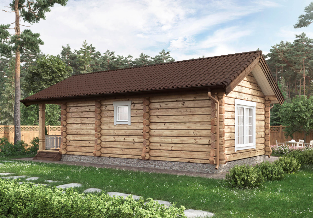 Haus Mirobud Rundholz Blockhaus - Außenansicht