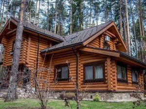 Rundholz Blockhaus - Außenansicht 3