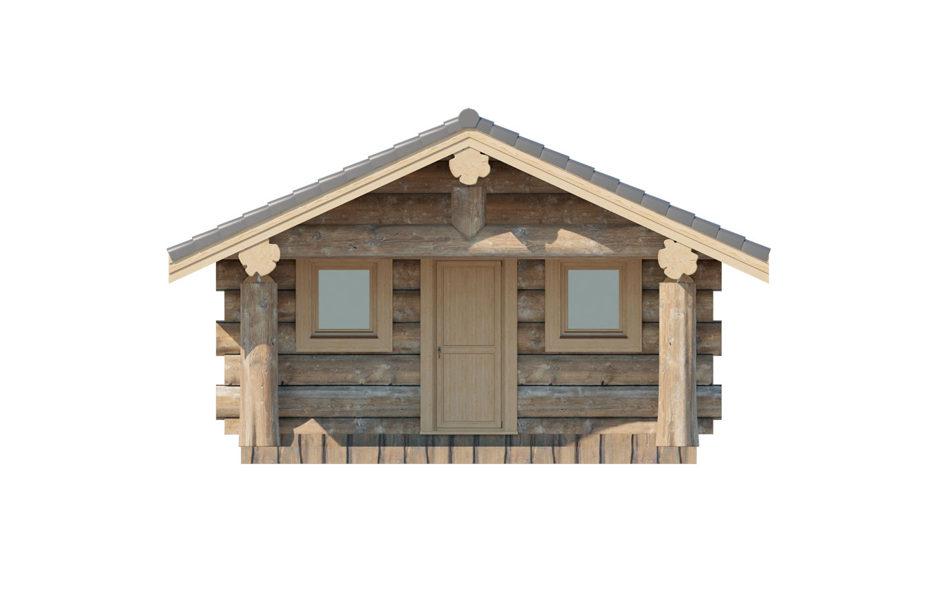 Saunahaus 05 aus Rundstämmen - Rendering 1