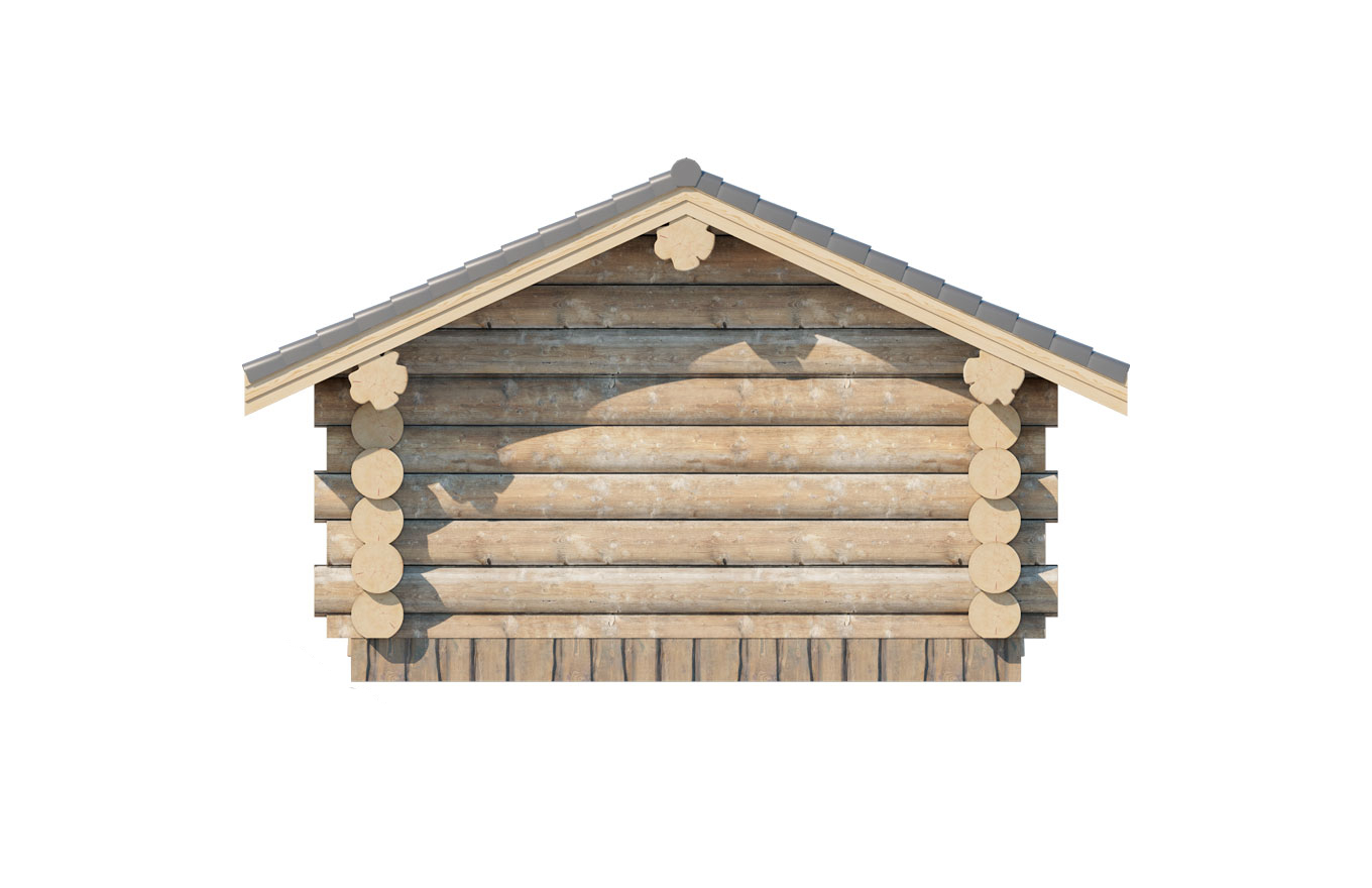 Saunahaus 05 aus Rundstämmen - Rendering 3